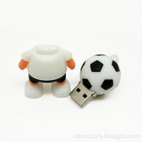 Football Man-shaped USB Flash Drive with 1 to 32GB Memory Capacity, Free Sample and Package